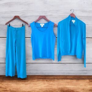 Bloomingdales Linen Silk Lounge Sweatpants Set Womens Size M Vintage